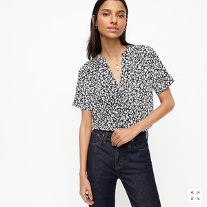 NWT J.Crew Draper Band Collar Pop Over Blouse